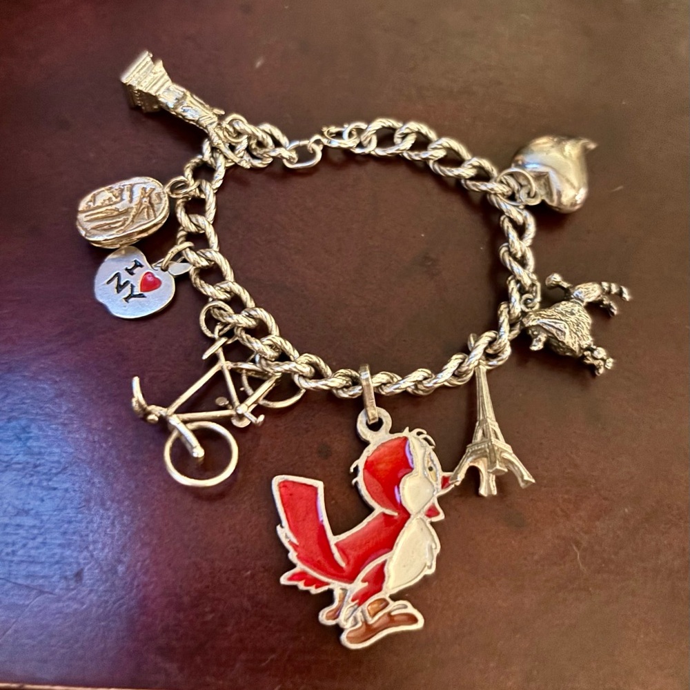 Sterling Silver Charm Bracelet JUST SHOWING